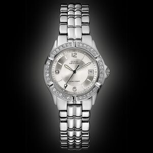 GUESS Waterpro Crystal Embellished‎ Silvertone Sports Divers Watch G75511M